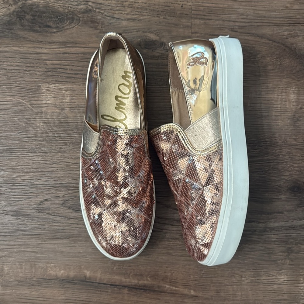 Sam Edelman Metallic Sequin Slip-On Sneakers - Picture 5 of 7